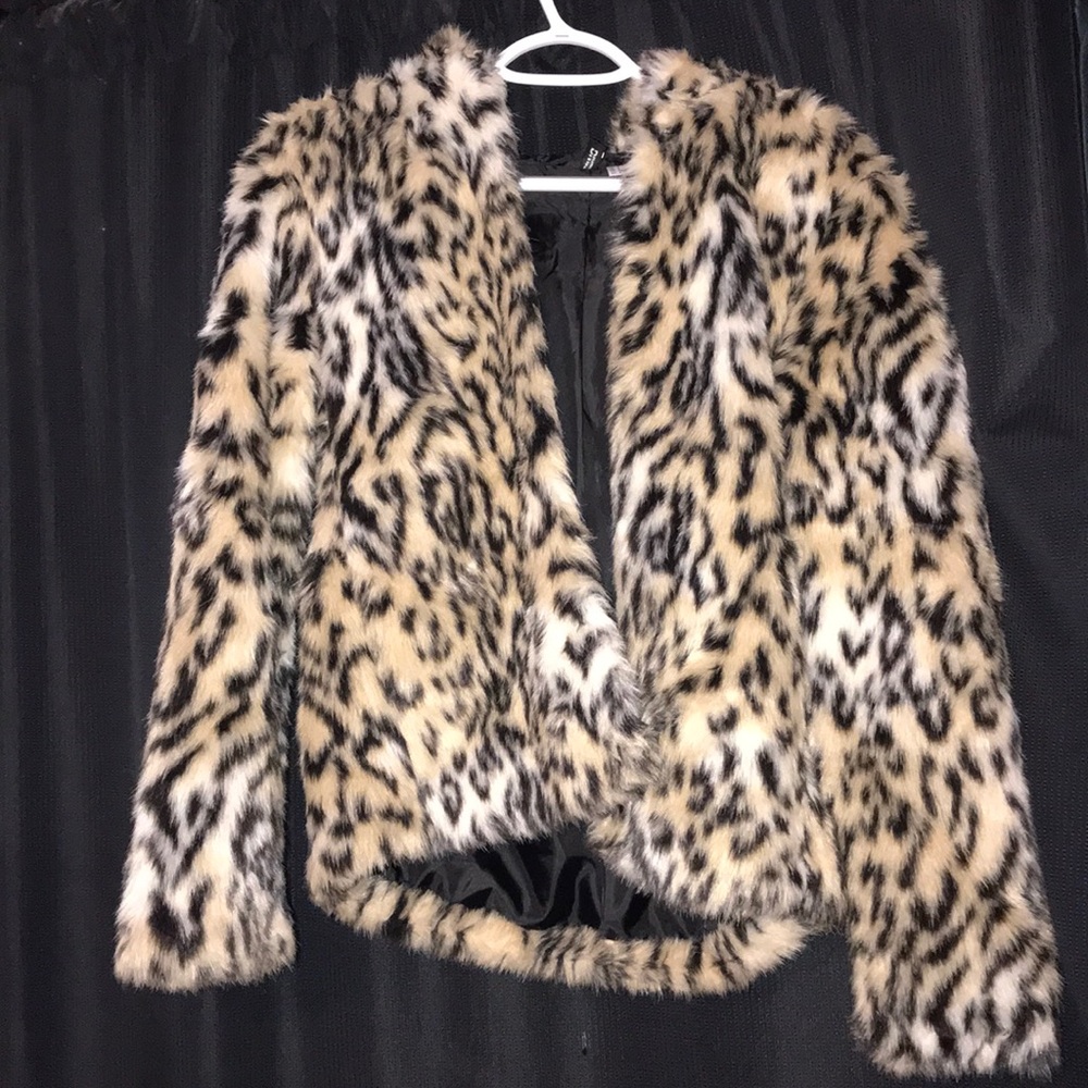 Faux fur jacket size 10 kids